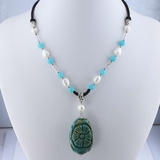 Amazonite Necklace N0059Pea Pearl