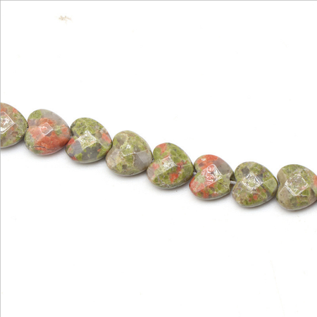 Unakite Heart Faceted